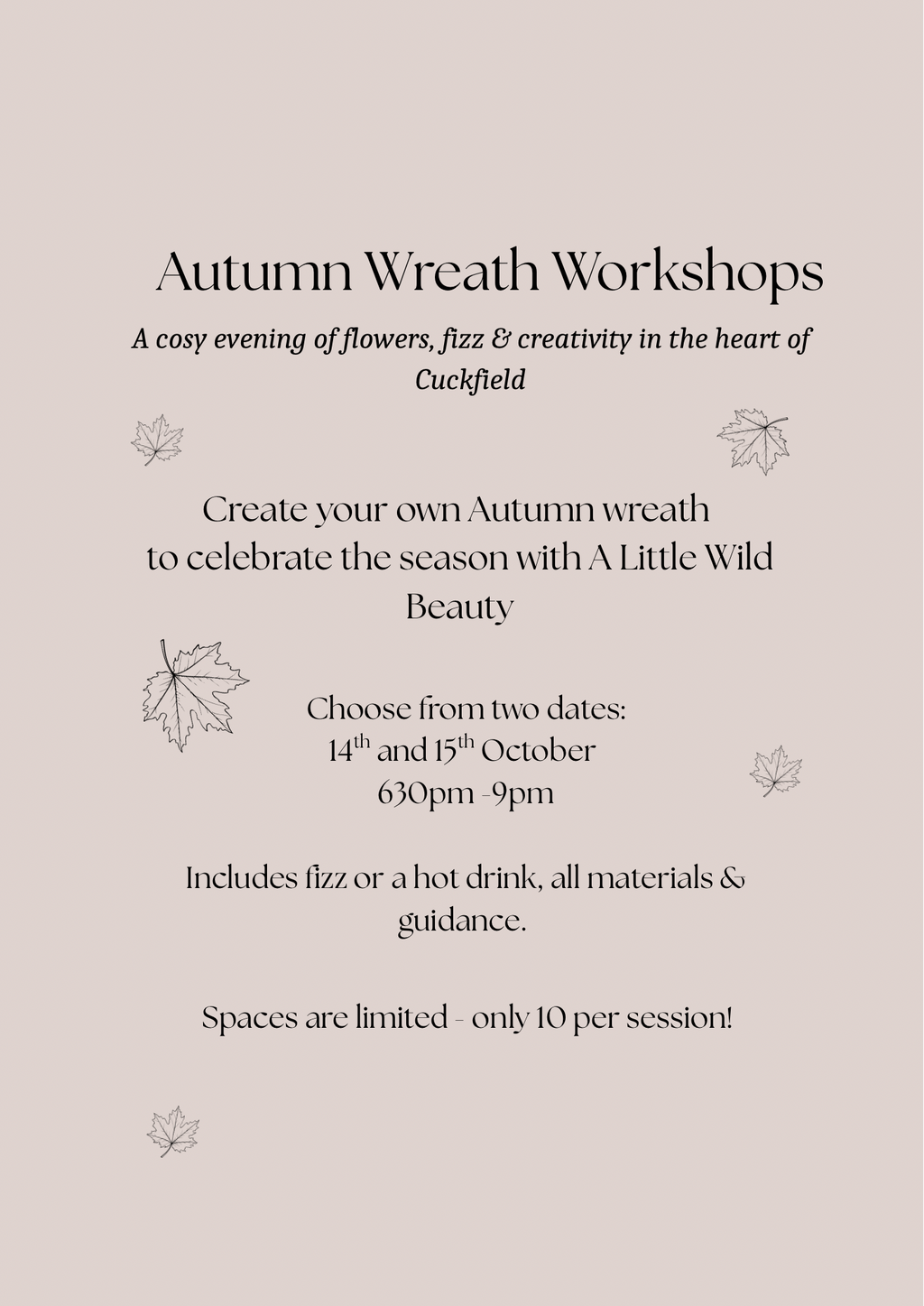 Autumn Wreath Workshop - 14th or 15th October 2025