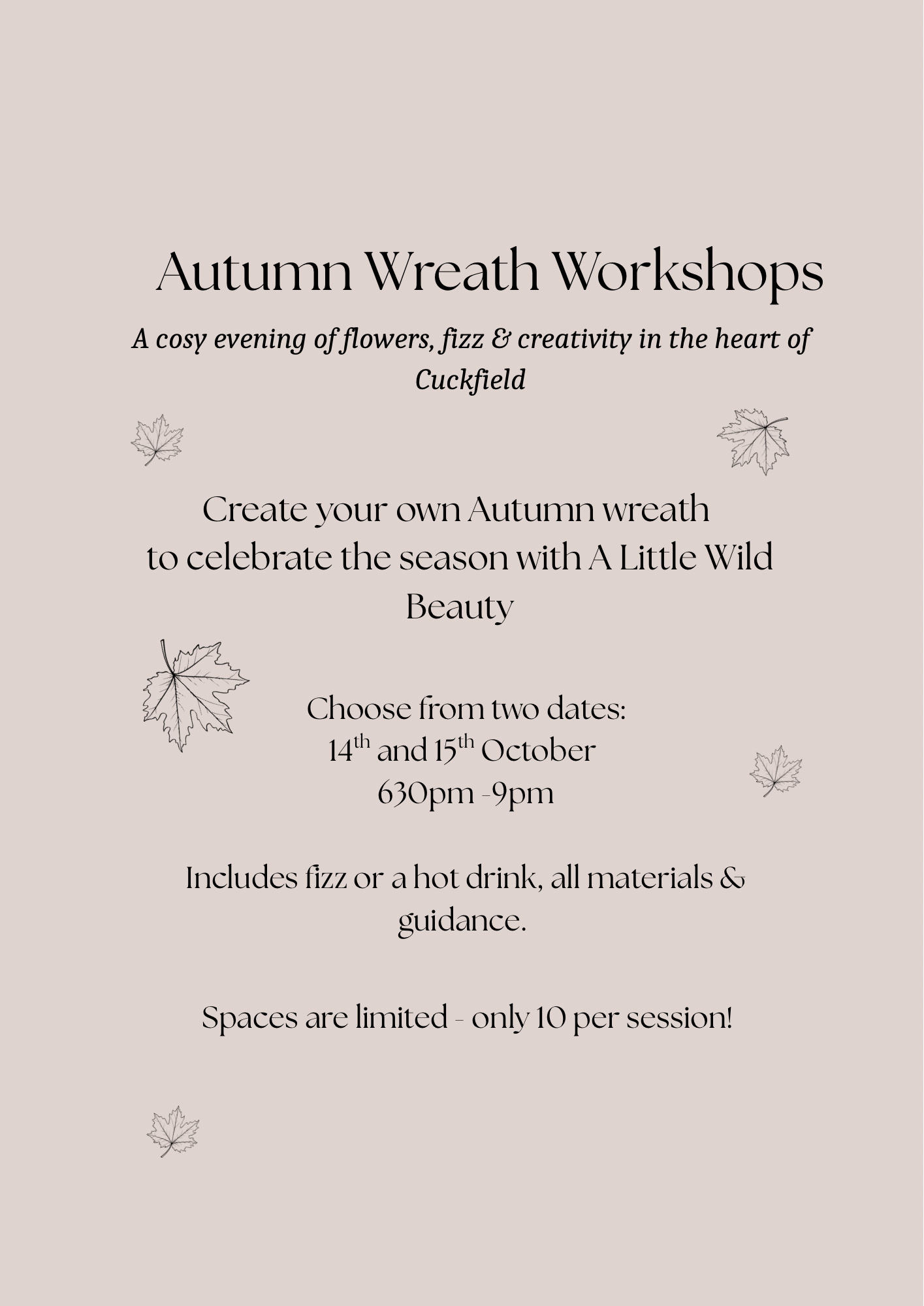 Autumn Wreath Workshop - 14th or 15th October 2025
