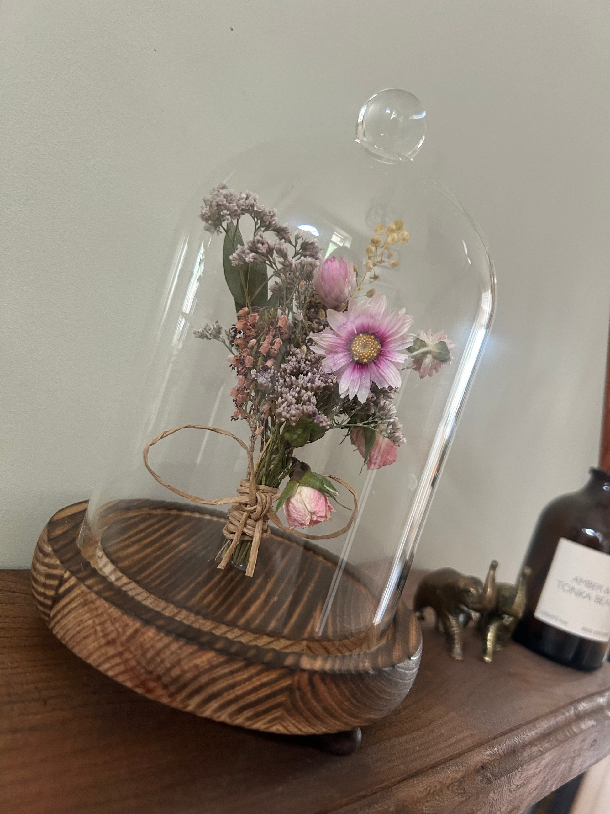 Dried Flower Cloche Dome – One of a Kind Nature Keepsake