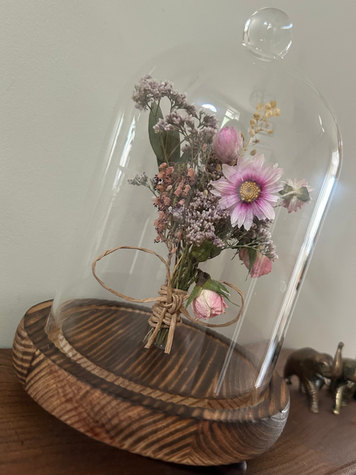 Dried Flower Cloche Dome – One of a Kind Nature Keepsake