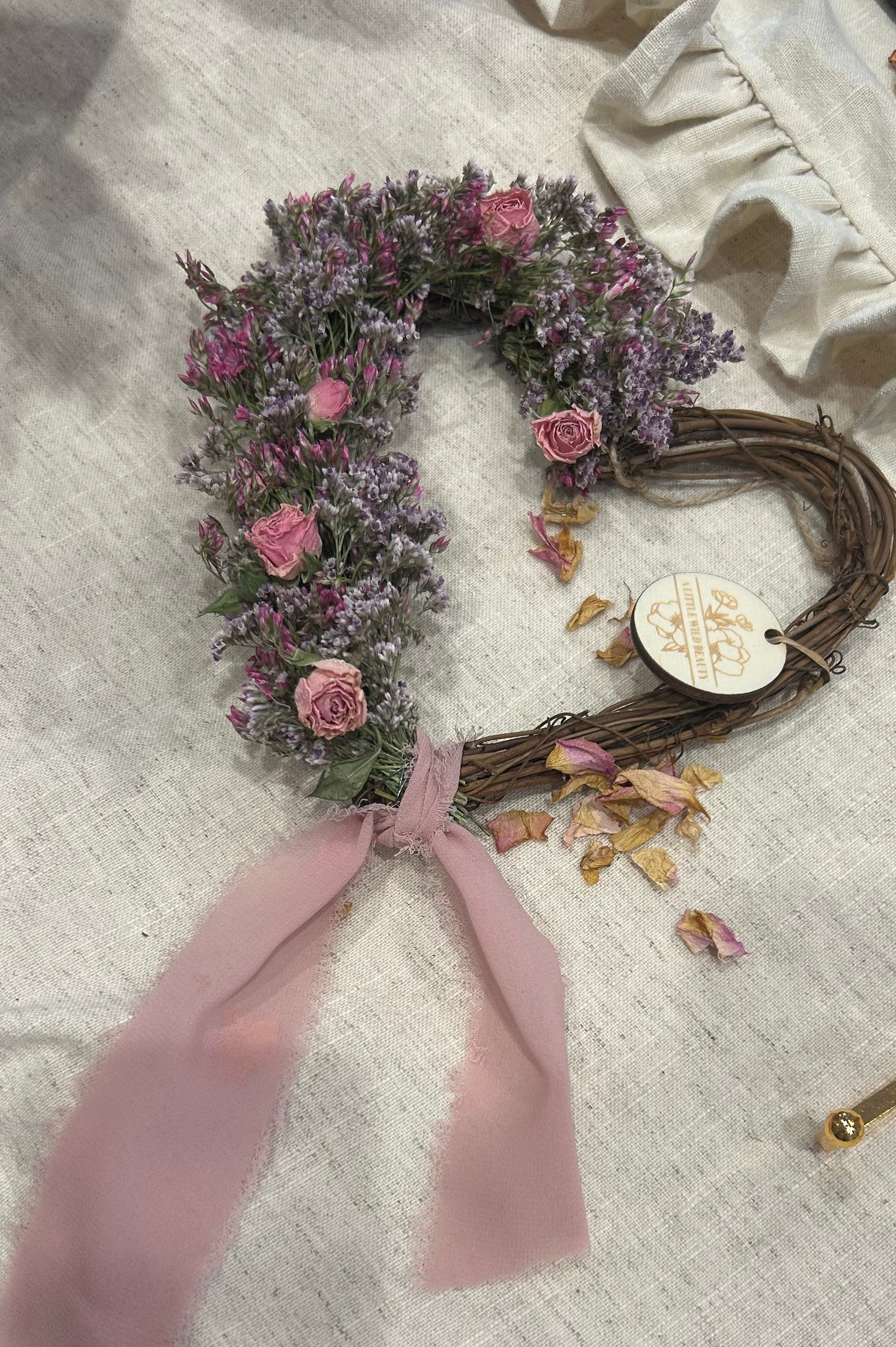 Mini Heart-Shaped Dried Flower Wreath