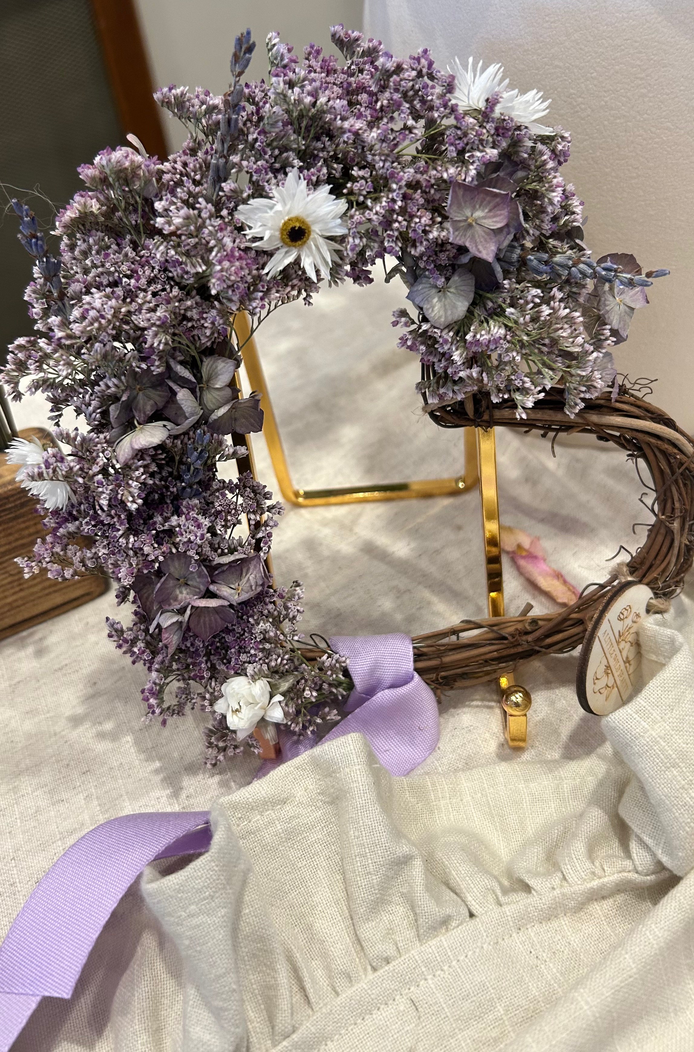 Mini Heart-Shaped Dried Flower Wreath