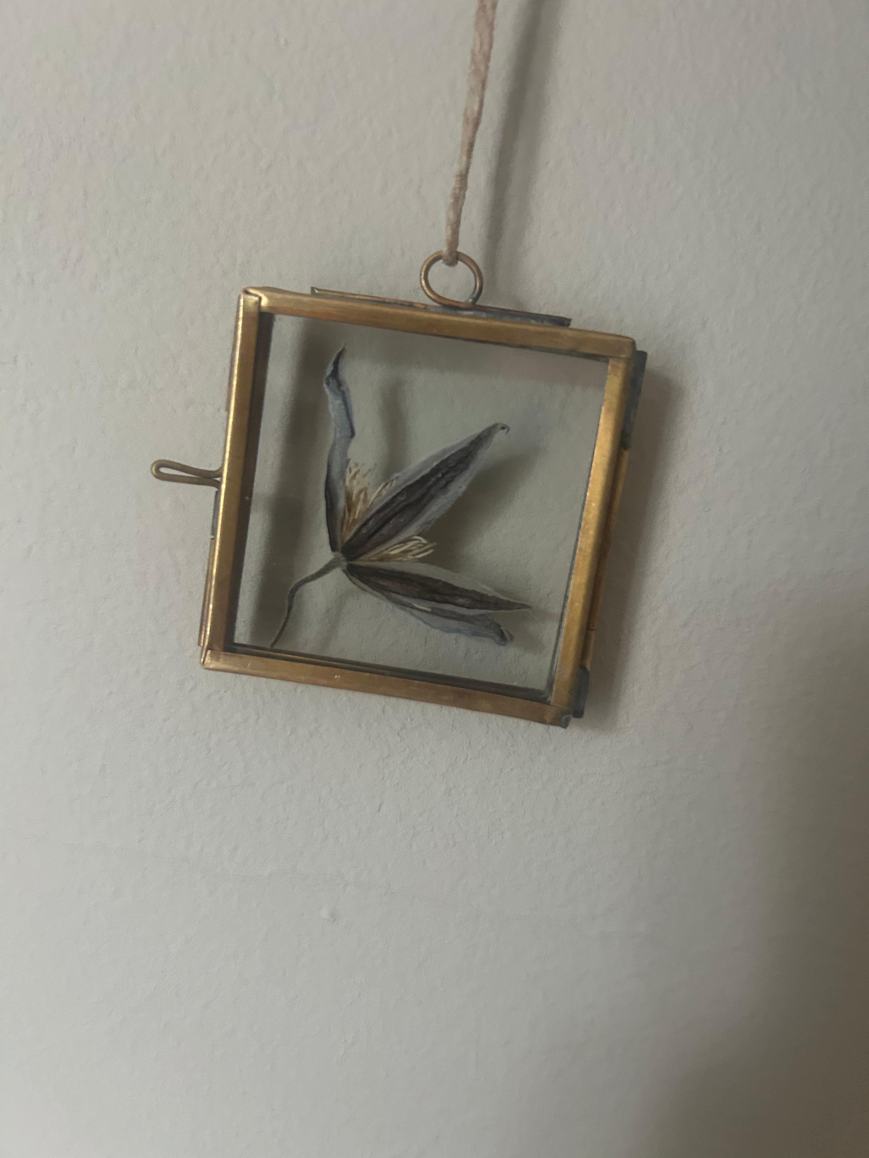 Mini Pressed Flower Gold Frame - One of a Kind Botanical Keepsake