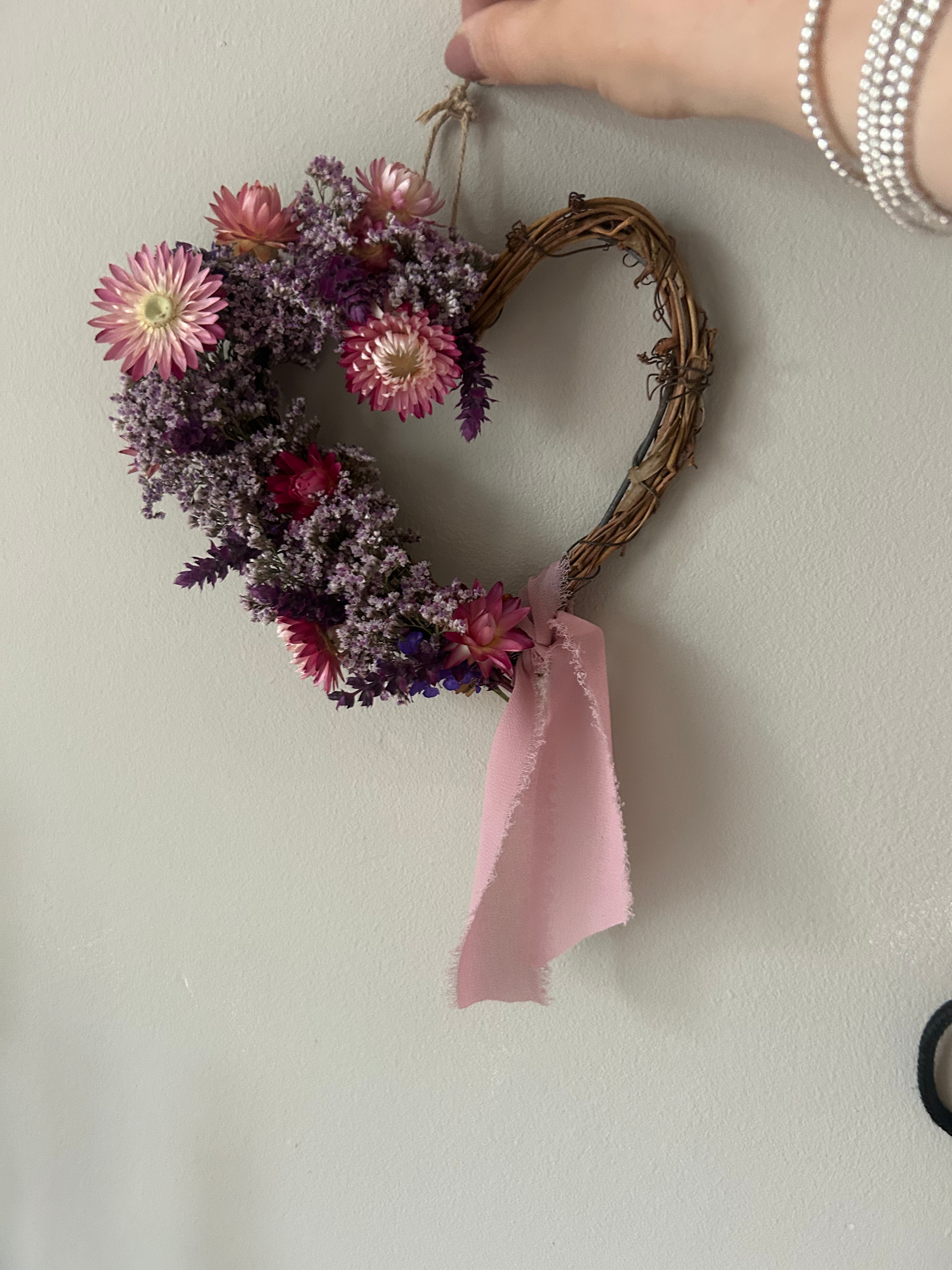 Mini Heart-Shaped Dried Flower Wreath