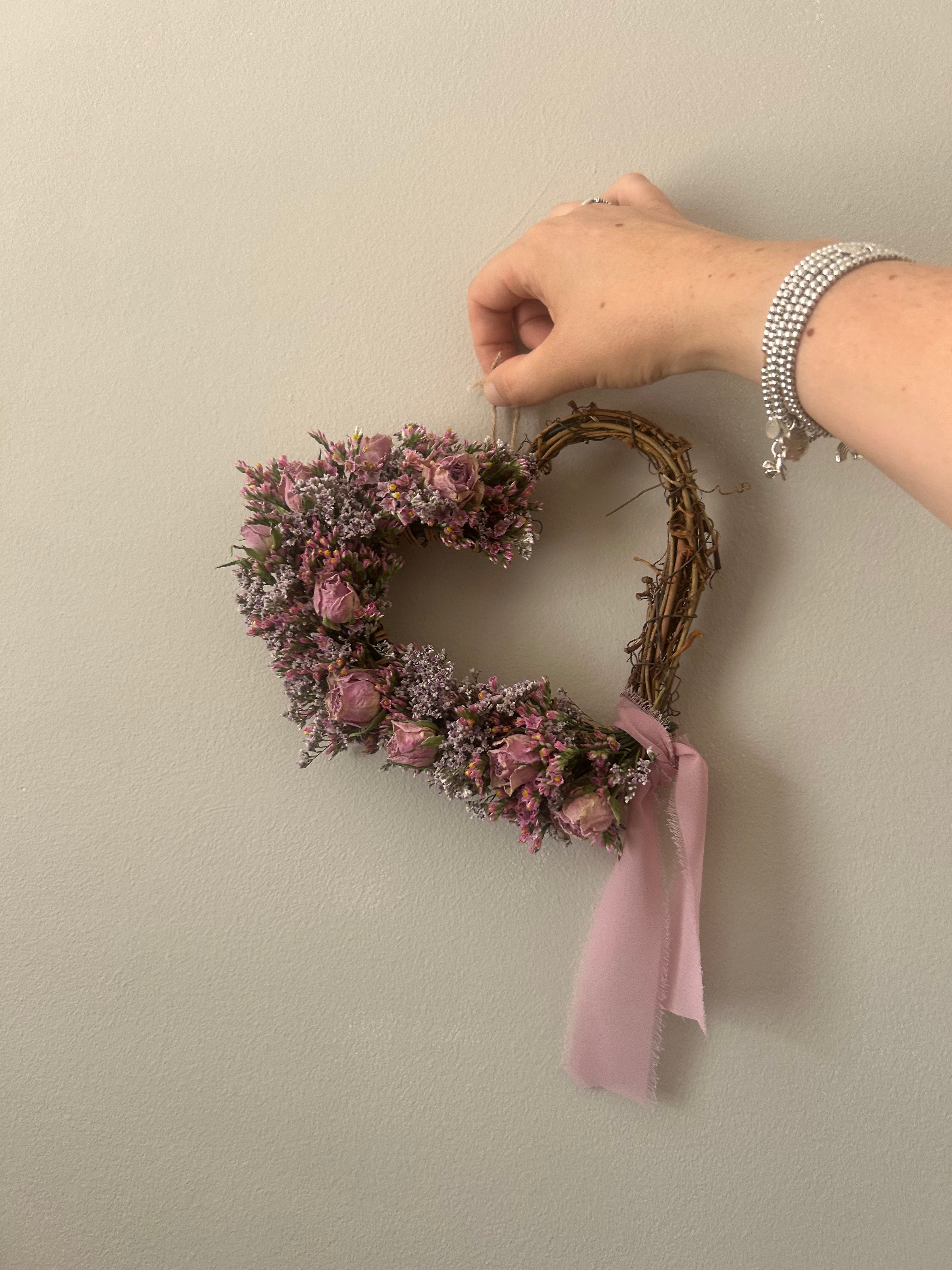 Mini Heart-Shaped Dried Flower Wreath