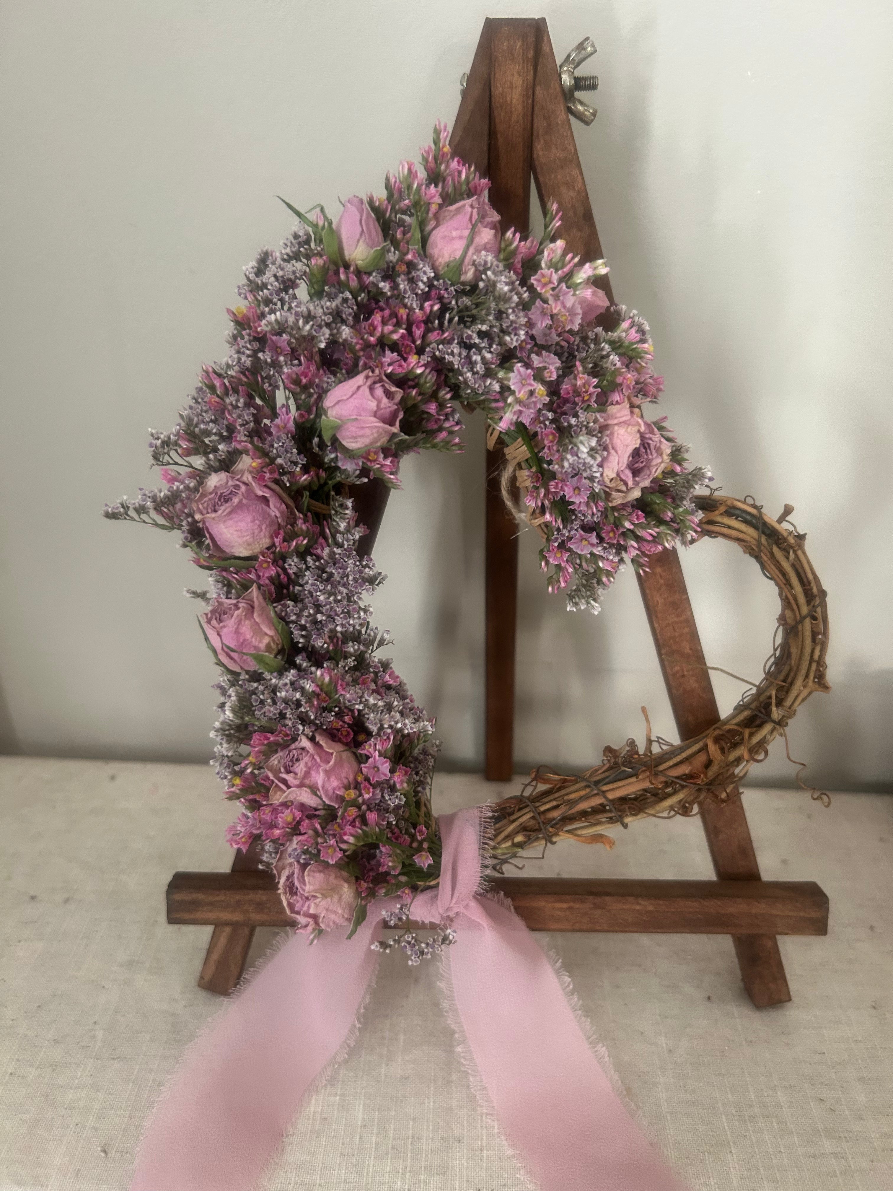 Mini Heart-Shaped Dried Flower Wreath