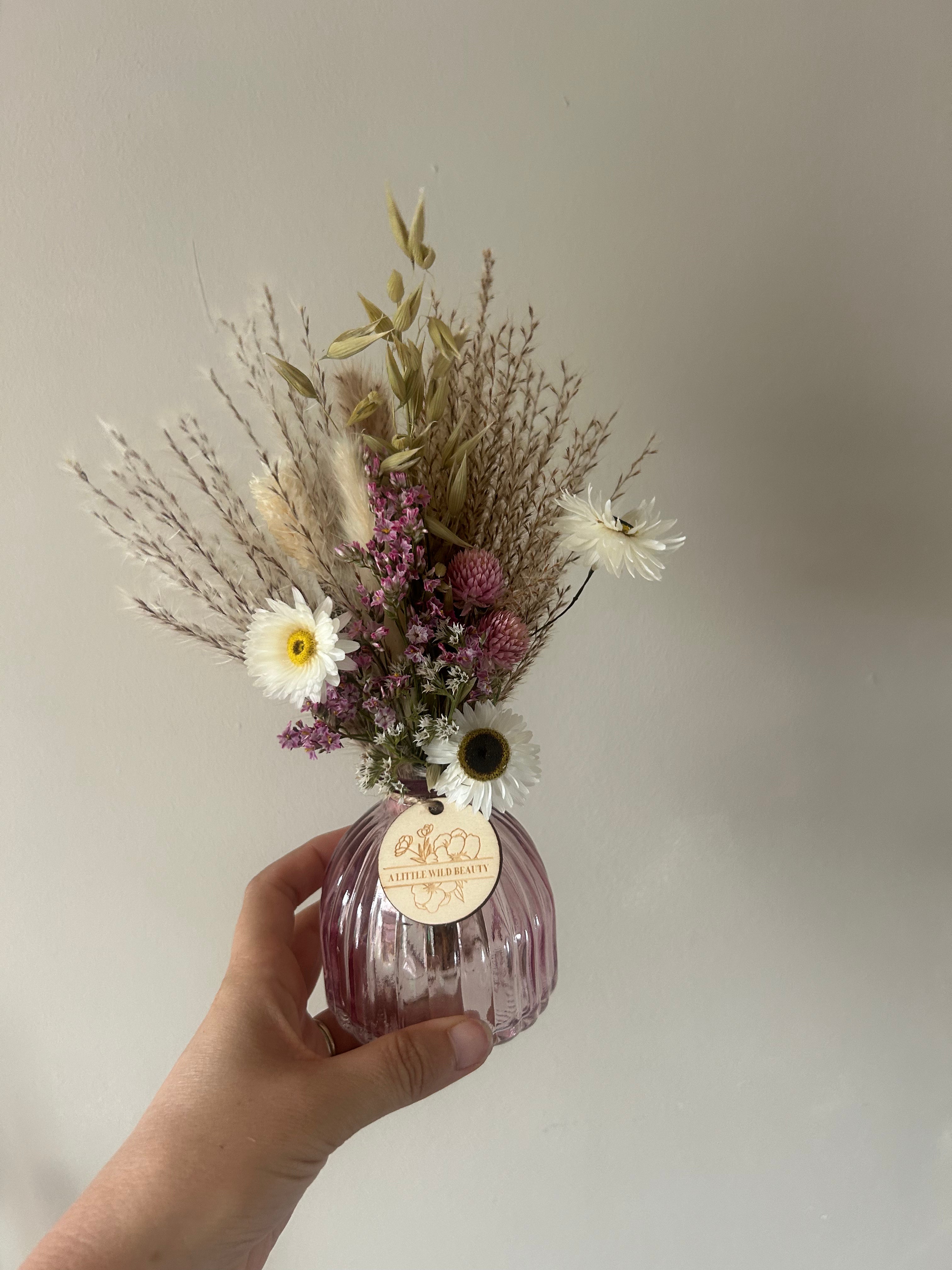 Dried Flower Bud Vase Arrangement